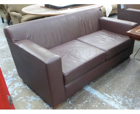 DE LA ESPADA SOFA, raw umber finish, on block supports, 170cm W. (slight faults)