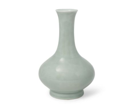 A Chinese pale celadon-glazed bottle vaseQing dynasty, Qianlong period, six character Qianlong seal mark and periodThe compre