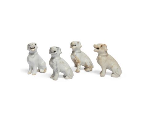 Four Chinese 'Ca Mau' models of houndsQing dynasty, Kangxi periodEach 7cm high (4).Provenance: Ca Mau Binh Thuan, Sotheby's, 