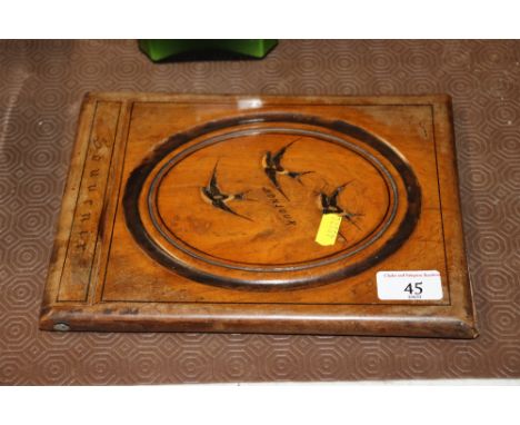 A Sorrento ware inlaid easel table mirror 