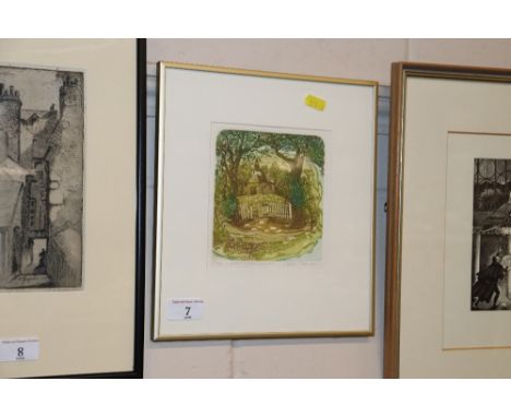 Glynn Thomas, signed limited edition print, Lullington Church
