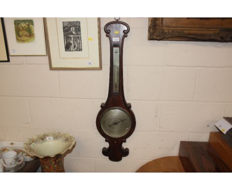 A Victorian rosewood cased banjo barometer
