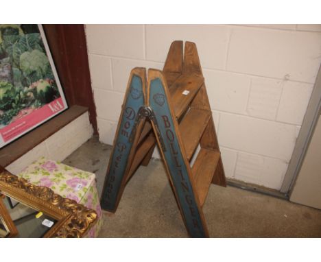 A reproduction Champagne cellar step ladder