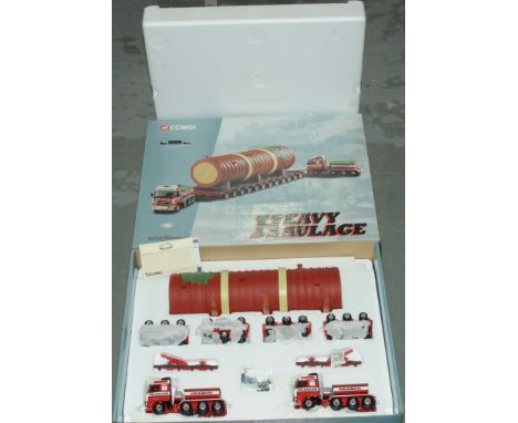 Corgi (Heavy Haulage) a boxed CC12403 "Heanor Haulage" set comprising of Volvo FH 4 axle Ballasted Tractor x2, Nicolas Bogies