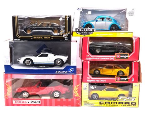 Polistil (Tonka), Solido, Greenlight, Bburago and similar. A boxed 1:18 &amp; 1:24 scale group to include Solido 1:18 scale F