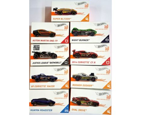 Mattel Hotwheels id Series 1, a boxed group to include Super Blitzen (02/05) "HW Race Team", 2014 Corvette C7.R (02/05) "Spee