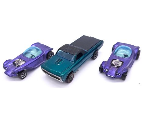 Hot Wheels (Mattel) Vintage Redline - unboxed group to include Beatnik Bandit in purple X2 along with Custom Fleetside in met