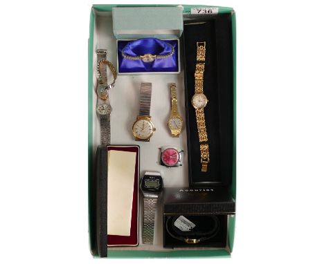 A collection of vintage Ladies &amp; gents wristwatches, including Accurist, Timex, Oris, Excalibur etc (10) 