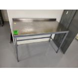 Steel Table with Stainless Steel Surface and Backsplash, 35.5" H x 25.5" D x 50"L