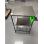 3-Level Steel Table with Stainless Steel Surface, 2 shelves