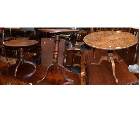 Three various George III tripod tables
