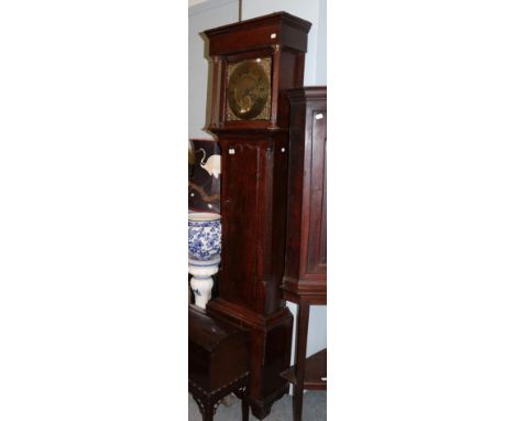 A late oak thirty hour longcase clock signed T. Travis 18th century 