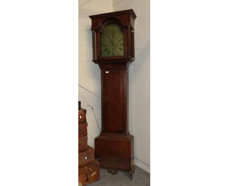 ~ An oak eight day longcase clock, signed Geo Dobbie, Falkirk, No.682, 18th century, later case