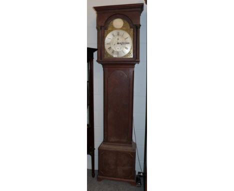 ~ An oak eight day longcase clock, signed Hugh Stockell, Newcastle, 18th century, later case