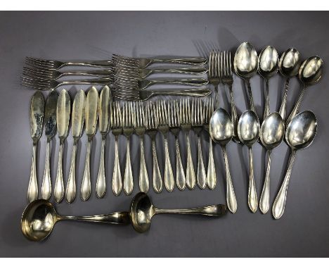 Flatware: selection of Hallmarked silver cutlery all by maker Viner's Ltd (Emile Viner) six solid silver fish knives, six lar