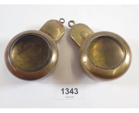Two Military brass compass protectors 