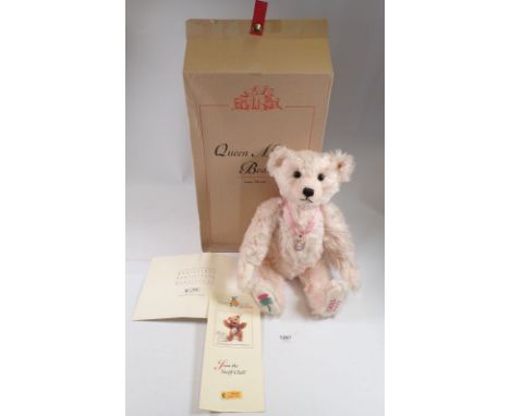 A Steiff Queen Mother 'Rose' limited edition teddy bear with certificate and box 
