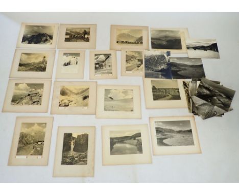 A collection of 30 black and white vintage photographs of mountainous regions including Ben Lomond, St Sorlin d'Arves Savoie 