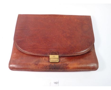 A Bridge vintage leather document bag 