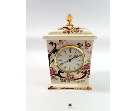 A Masons 'Mandalay' mantel clock, 20cm tall 