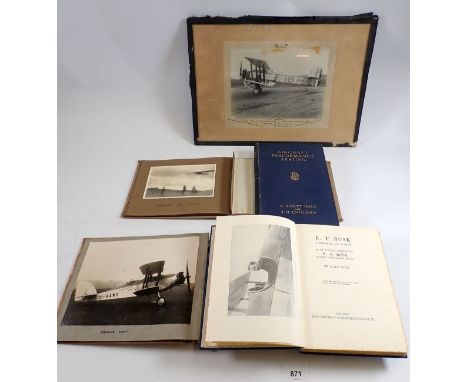 An interesting album of early aeroplane and gilding photographs circa 1930's, including experimetal aircraft such as Autogyro