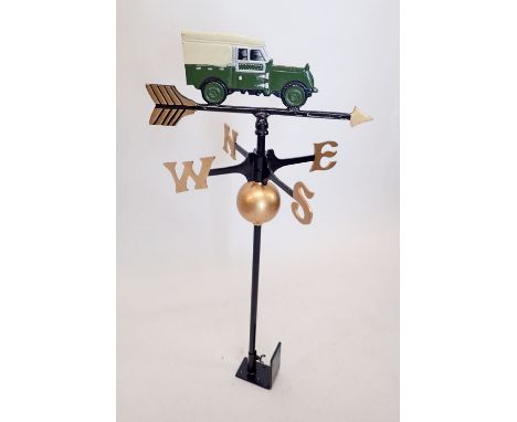 A weather vane featuring a Land Rover 