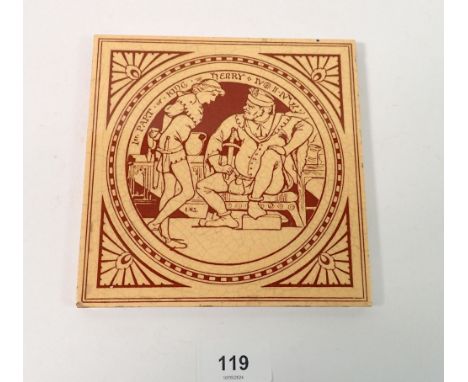 A Minton tile printed Shakespeare's Henry IV 