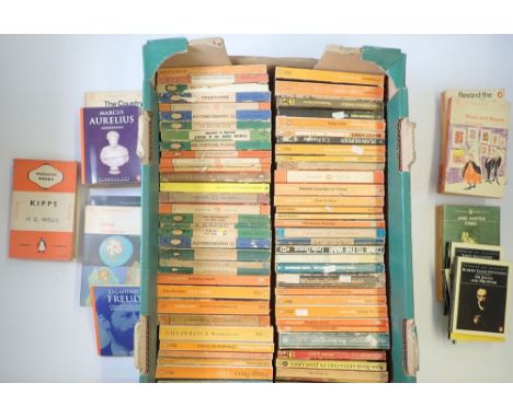 A box of vintage Penguin paperback books 