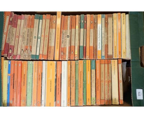 A box of vintage Penguin paperback books 