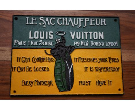 Cast iron Louis Vuitton sign 