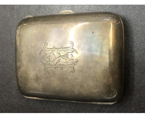 Silver cigarette case, Birmingham hallmark CSC & Co, date letter T Weight 65g 