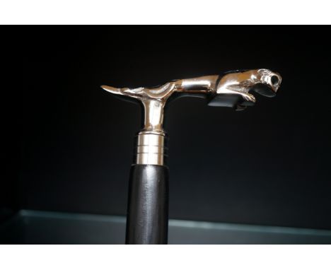 Chrome Jaguar car mascot handle walking stick 