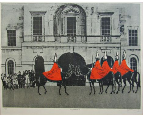 ROBERT TAVENER (1920-2004)'HORSEGUARDS NO.10'screen-print in colours, signed, titled, numbered and dated 1970 in pencil to ma
