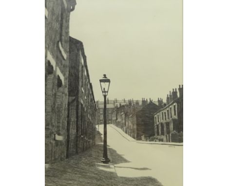 Stuart Walton (British 1933-): 'Gas Lamp Bristol Road' (Hyde Park Leeds), pencil signed and dated '72, original title label v