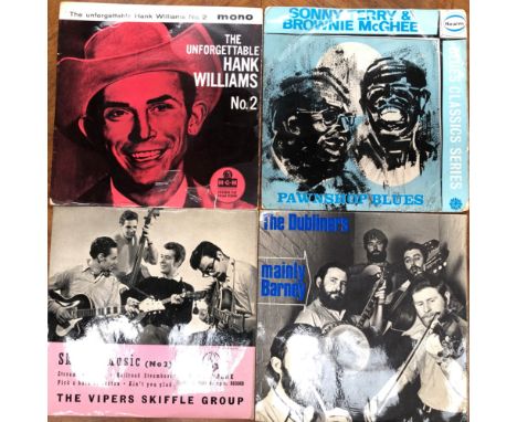 10 x BLUES/COUNTRY/FOLK/SKIFFLE EPS/SINGLES INCLUDING - THE UNFORGETTABLE HANK WILLIAMS NO2 &amp; NO3 726 &amp; 732, JOHNNY C