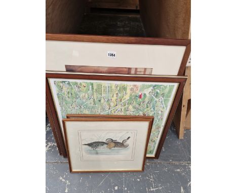 VARIOUS ANTIQUE MOUNTED PRINTS AND FOUR FRAMED PICTURES 