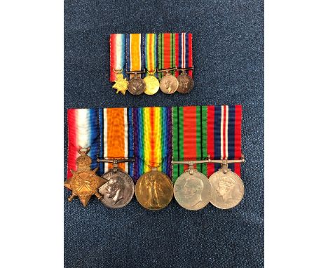 FIRST AND SECOND WAR MEDAL GROUPS TOGETHER WITH MINIATURES TO CAPTAIN (LATER MAJOR) E AMBLER. 