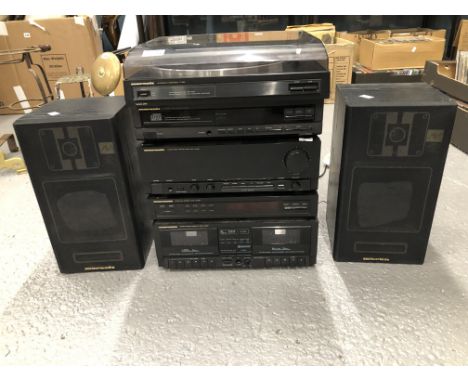 A MARANTZ HI-FI STACK SYSTEM: TURNTABLE TT483, CD PLAYER 583, AMPLIFIER PM 493, TUNER ST 583L, DOUBLE CASSETTE DECK SD 283 AN