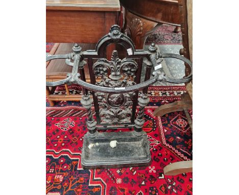 ANTIQUE CAST IRON STICK STAND. 