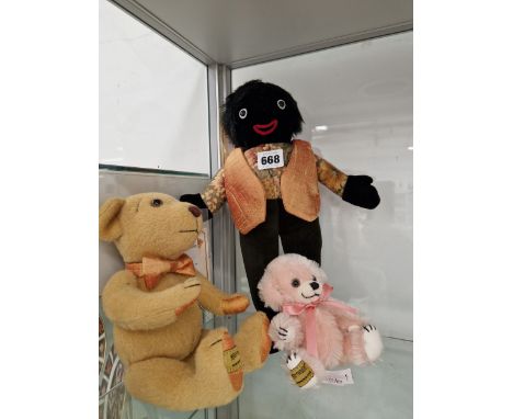 THREE MERRYTHOUGHT SOFT TOYS, TO INCLUDE TWO BEARS