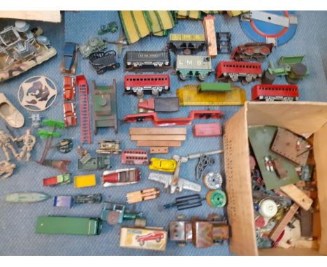 A Hornby Meccano tinplate part train set A/F together with other vintage vehicles and toysLocation: RAM 