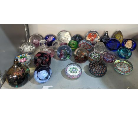A group of mixed paperweights to include Caithness singed examples and others (28)Location: 10:2 