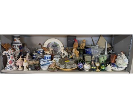 Mixed vintage household items to include modern Orientals, a Turkish pottery coffee pot, modern cloisonne egg ornaments, mixe