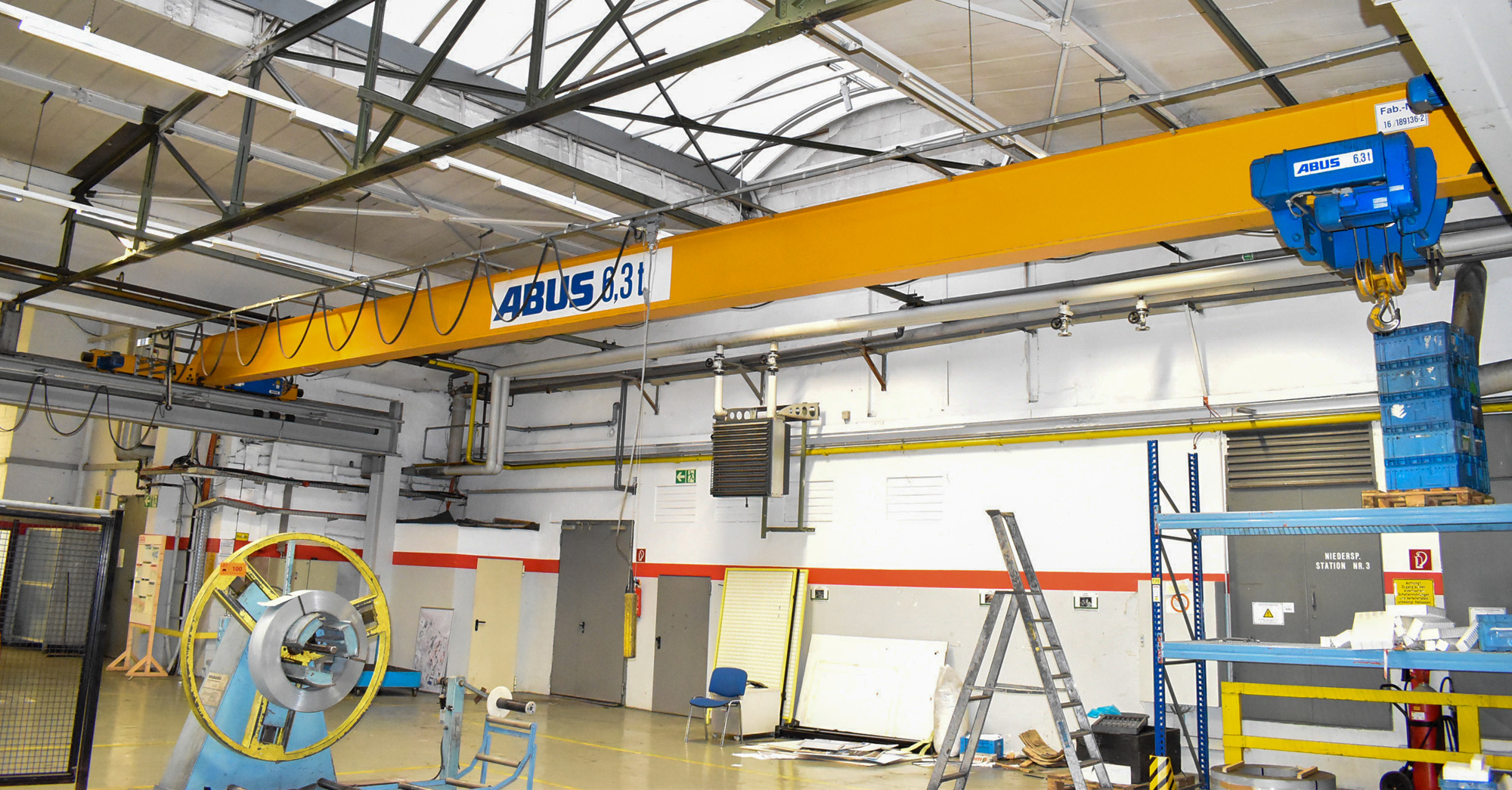 ABUS (2016) 6.3 TON CAPACITY SINGLE GIRDER TOP RUNNING OVERHEAD CRANE ...