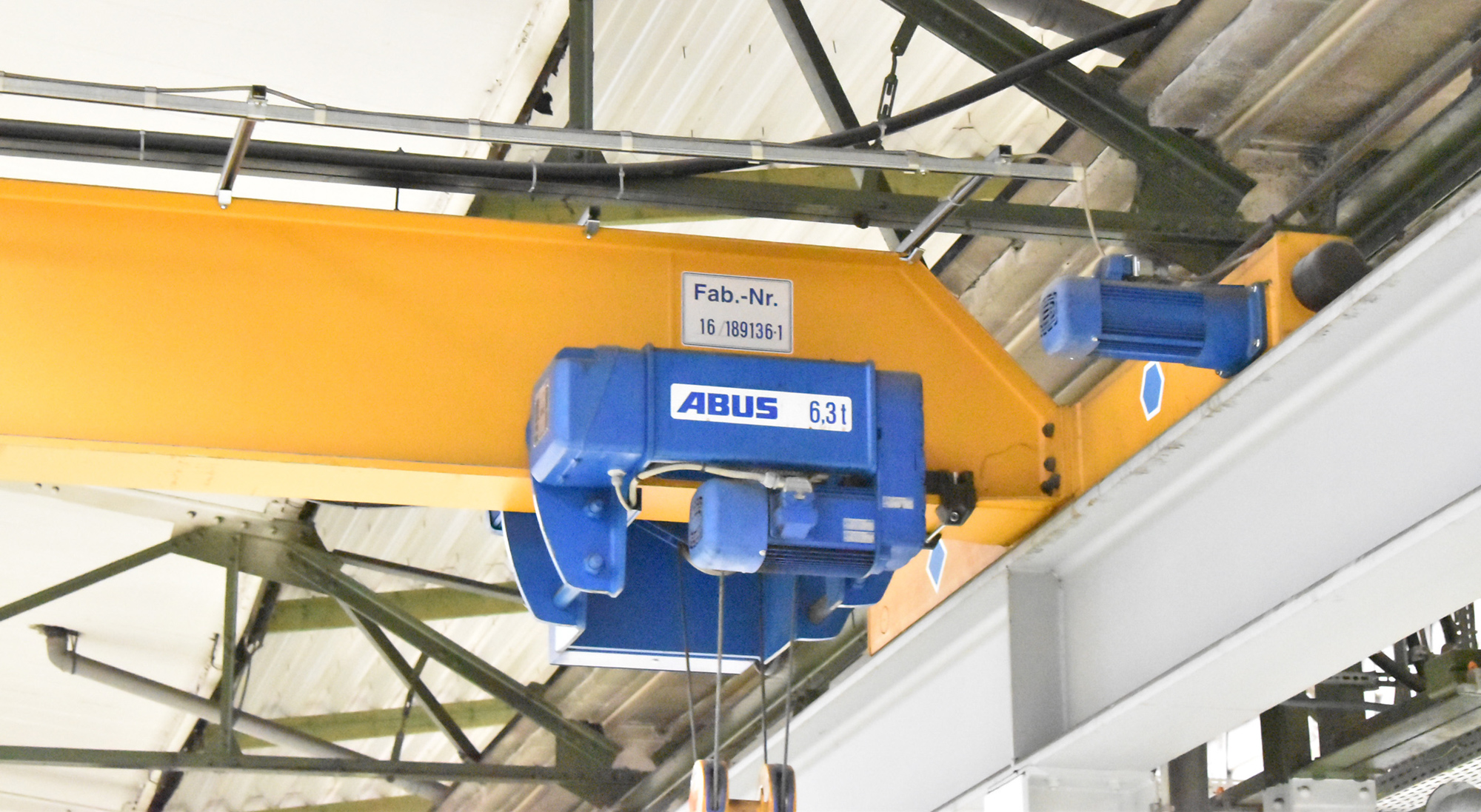 ABUS (2016) 6.3 TON CAPACITY SINGLE GIRDER TOP RUNNING OVERHEAD CRANE ...