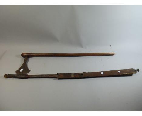 An Early/Mid 20th Century Machete with Scabbard and a 19th Century Tomahawk 