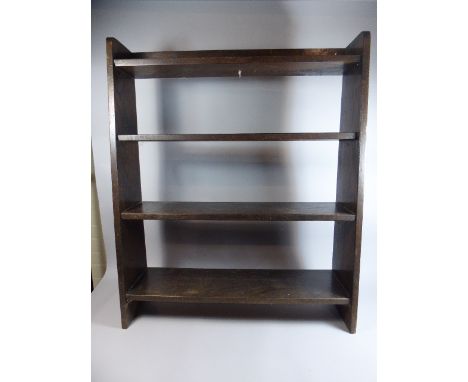 An Edwardian Oak Four Shelf Open Bookcase, 47cm Wide