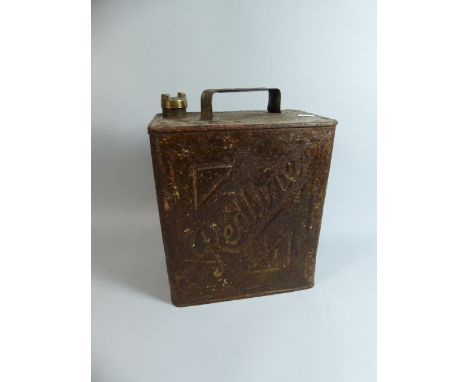 A Vintage Redline Petrol Can with Brass Screw Top, 32cm high 