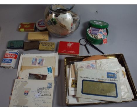 A Tray Containing First Day Covers, Loose Stamps etc