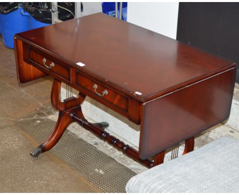 MAHOGANY DROP LEAF SOFA TABLE     